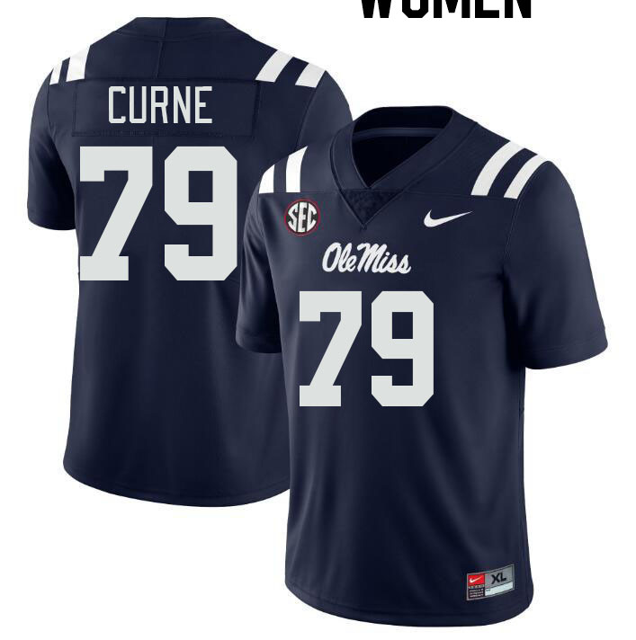 Women #79 Victor Curne Ole Miss Rebels College Football Jerseyes Stitched Sale-Navy